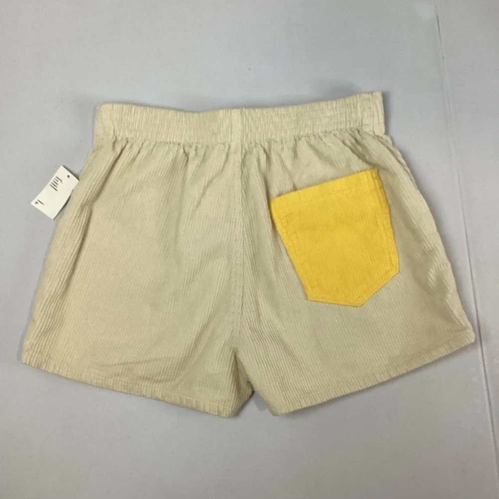 Urban Outfitters Color Block Corduroy Retro Shorts in Yellow Size 27 NEW!